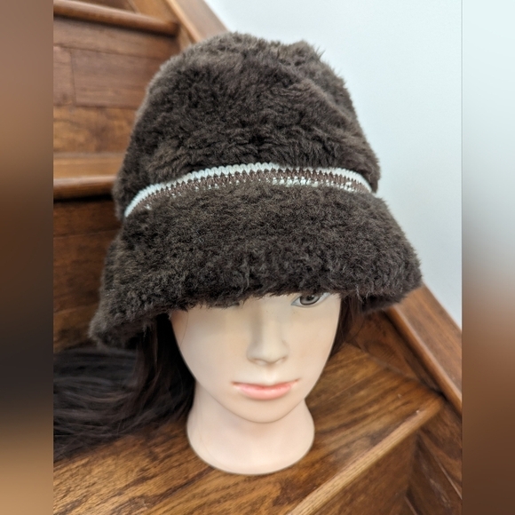 Vintage 1960s Men's Brown Faux Fur Russian Style Diplomat Hat - Picture 8 of 11